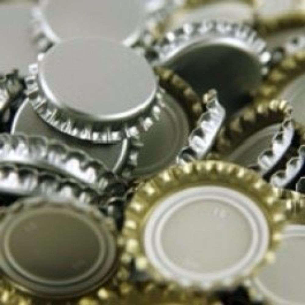 Silver Oxygen Barrier Beer Bottle Crown Caps 144 Pack