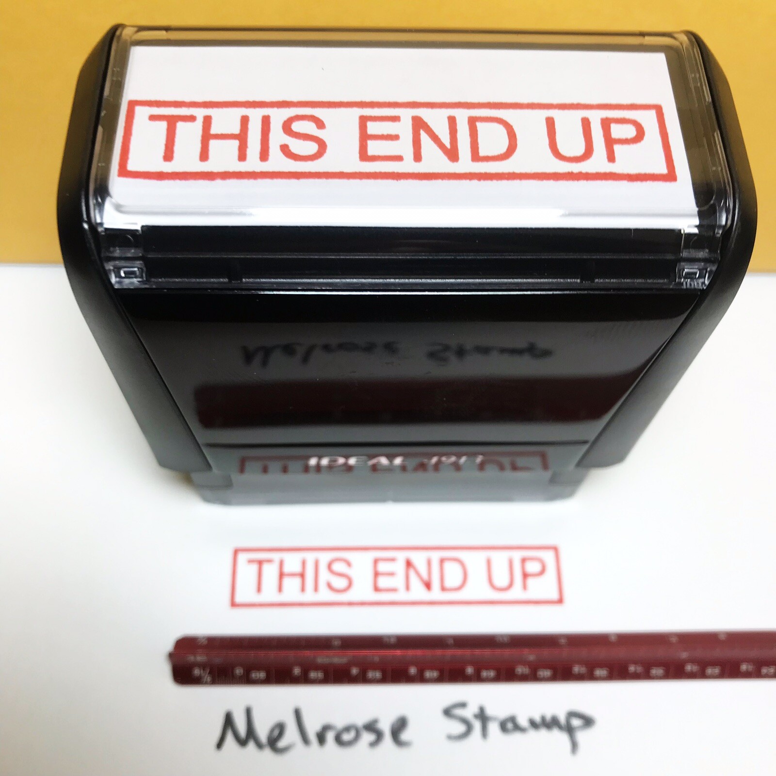This End Up Rubber Stamp Red Ink Self Inking ideal 4913
