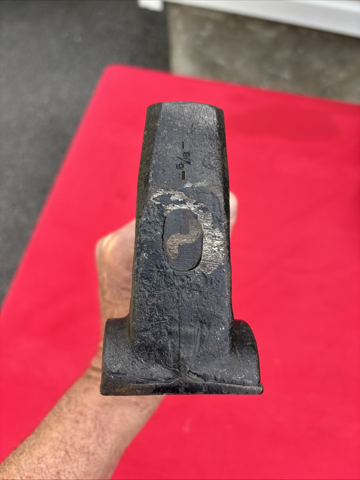 HELLER - 5/8" - BLACKSMITH TOP SWAGE HAMMER - ALL ORIGINAL WITH HANDLE -