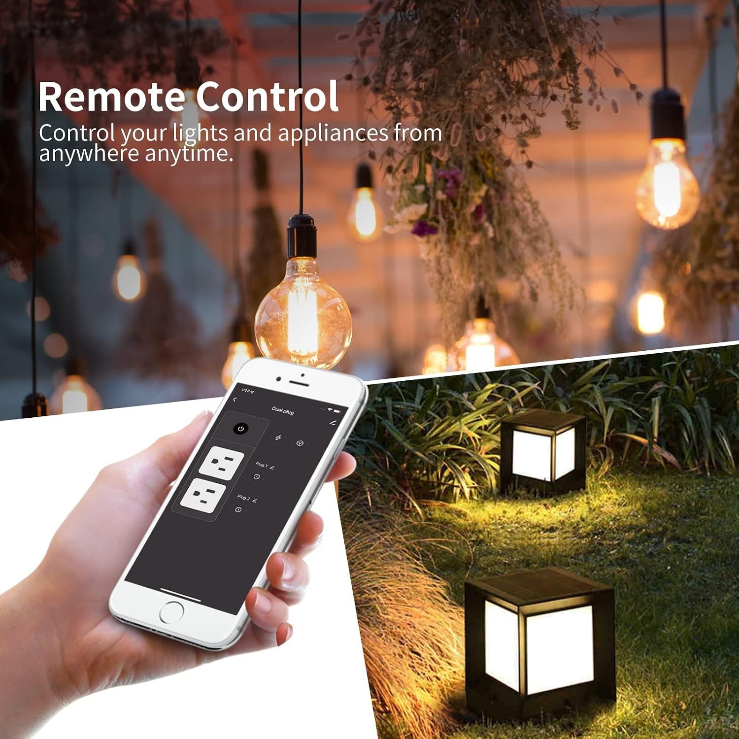 2-Socket Outdoor Smart Plug - 15A, Waterproof, Voice-Controlled Convenience