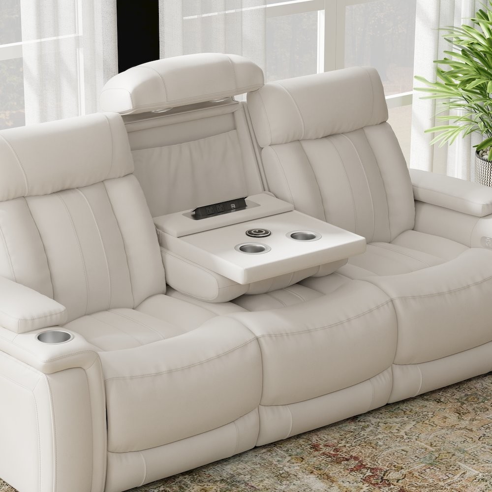 Royce - Fantom Ivory Power Reclining Sofa and Loveseat