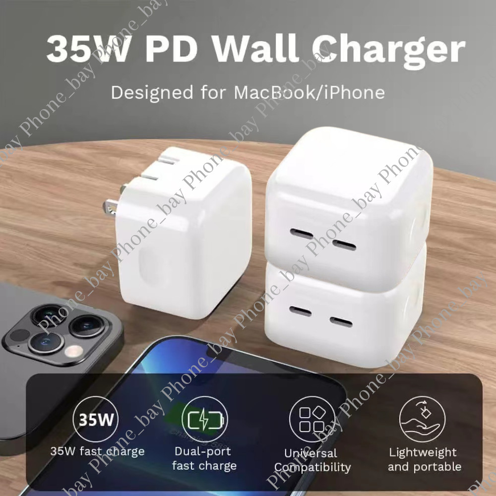 35W Dual USB-C PD Fast Charger Type C Power Adapter For iPhone/iPad/Macbook LOT