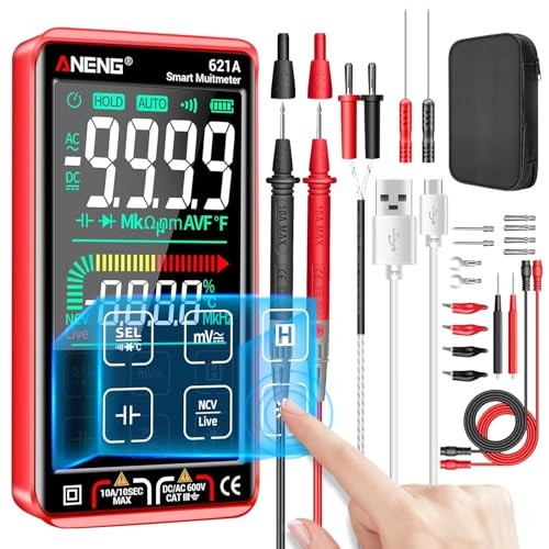 Digital Multimeter Tester Smart Touch TRMS 621A Backlit Color Touch Screen