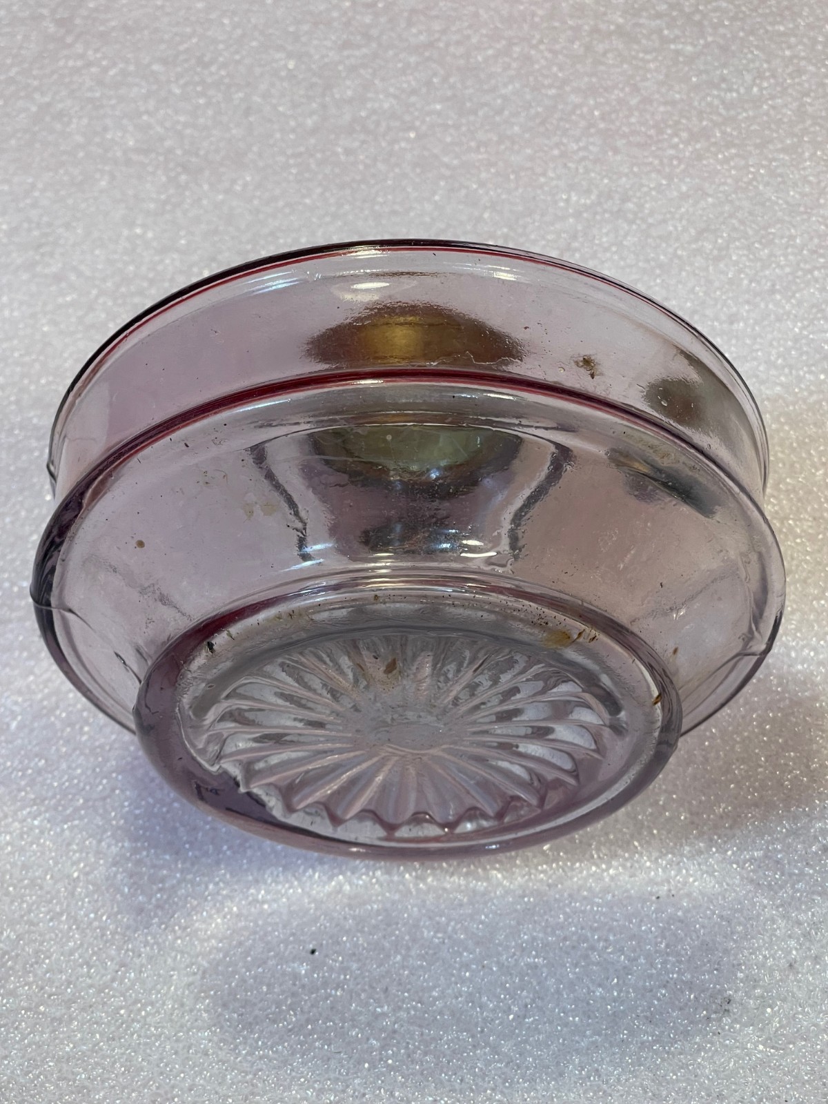 Antique Glass Hanging Oil Lamp Font Turning Purple F20