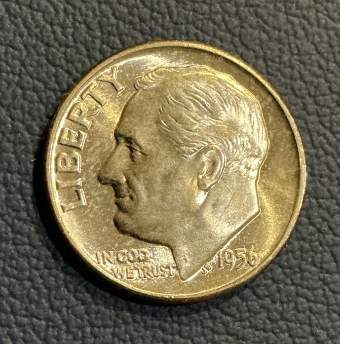 1956 Roosevelt Dime - Brilliant Uncirculated - 90% Silver - Luster - FT