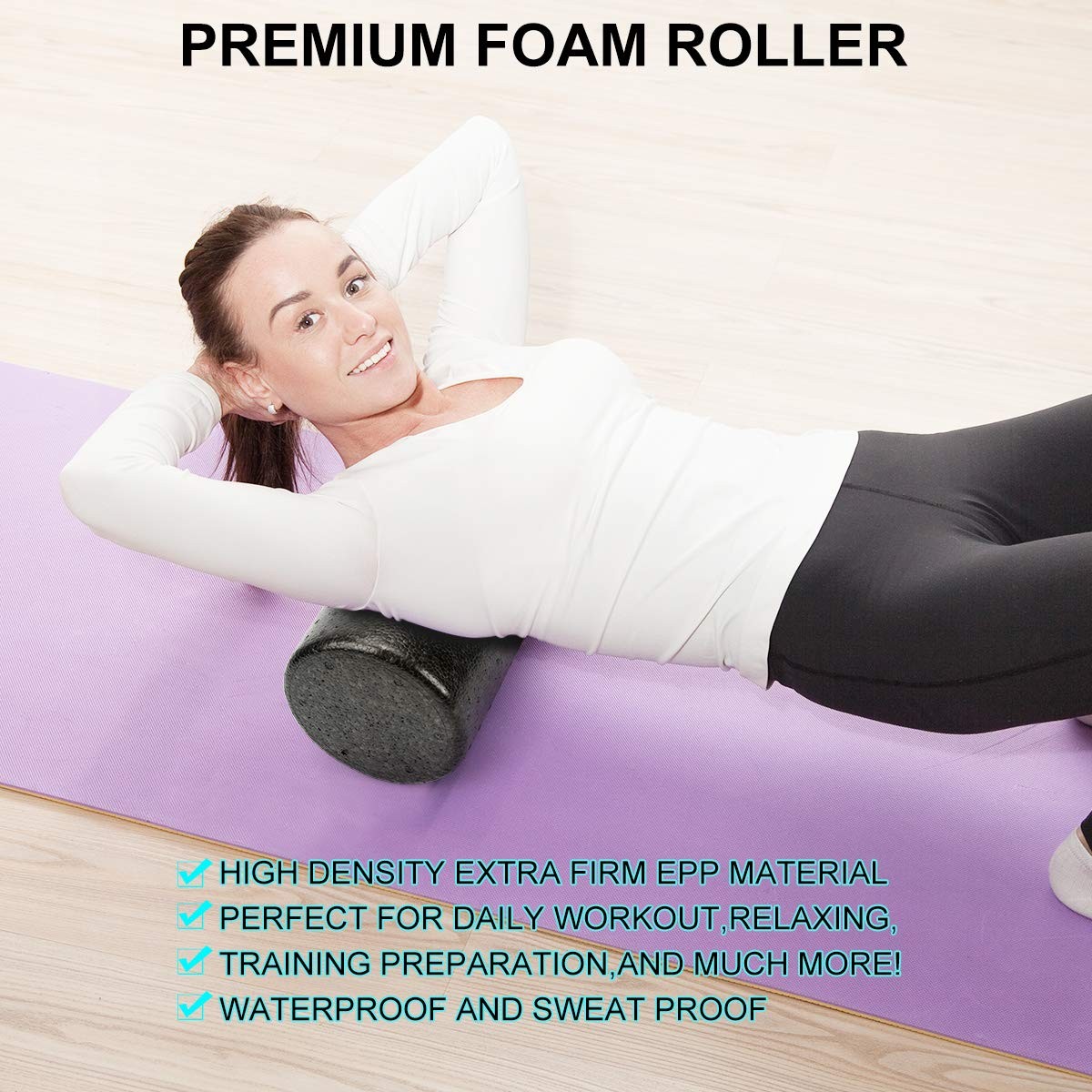 Foam Roller Set - High Density Back Roller, 7 Piece Set, 12-inch