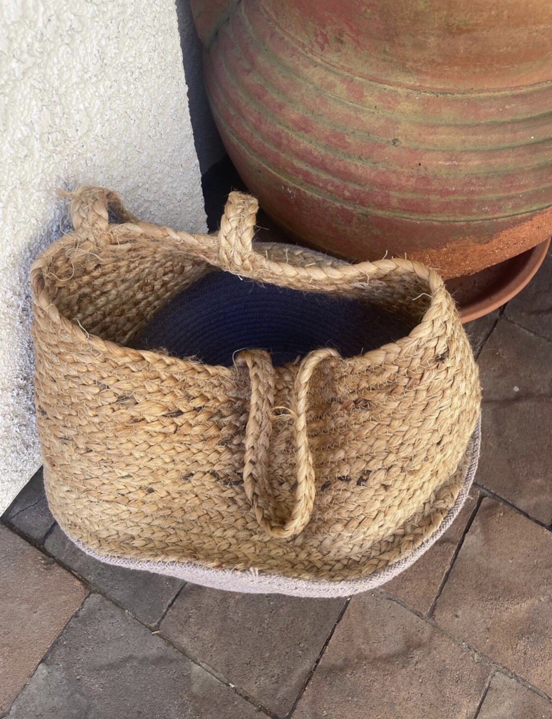 Handcrafted Boho Jute Woven Basket Artisan Made