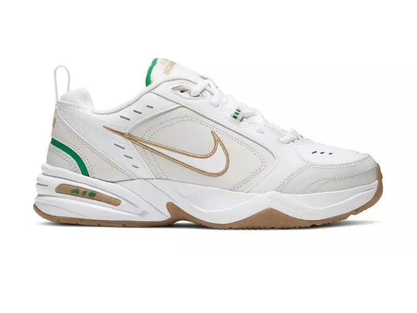 Mens Nike Air Monarch IV White Phantom Lucky Green Metallic Gold 415445 103