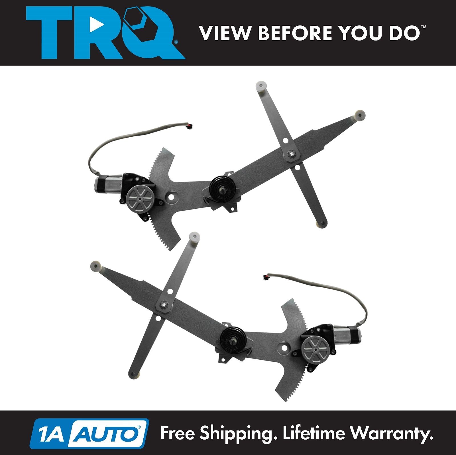 TRQ Power Window Regulator w/ Motor LH & RH Pair of 2 for 93-02 Firebird Camaro