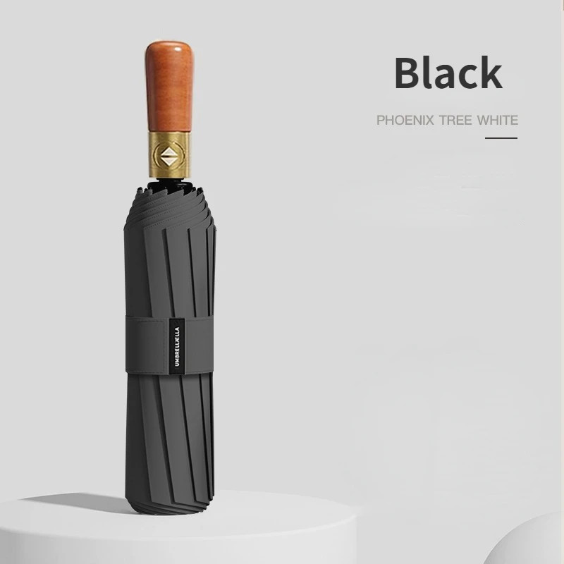 Bones Fully Automatic Umbrella for Men's Large Foldable Black High-end
