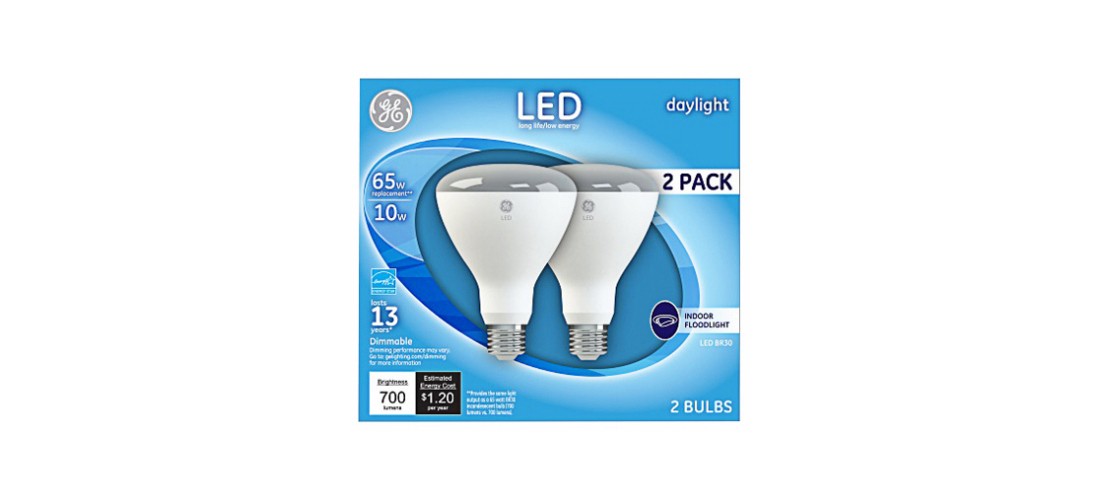 GE 41003 LED Bulb BR30 E26 (Medium) Daylight 65 W Frosted Pair