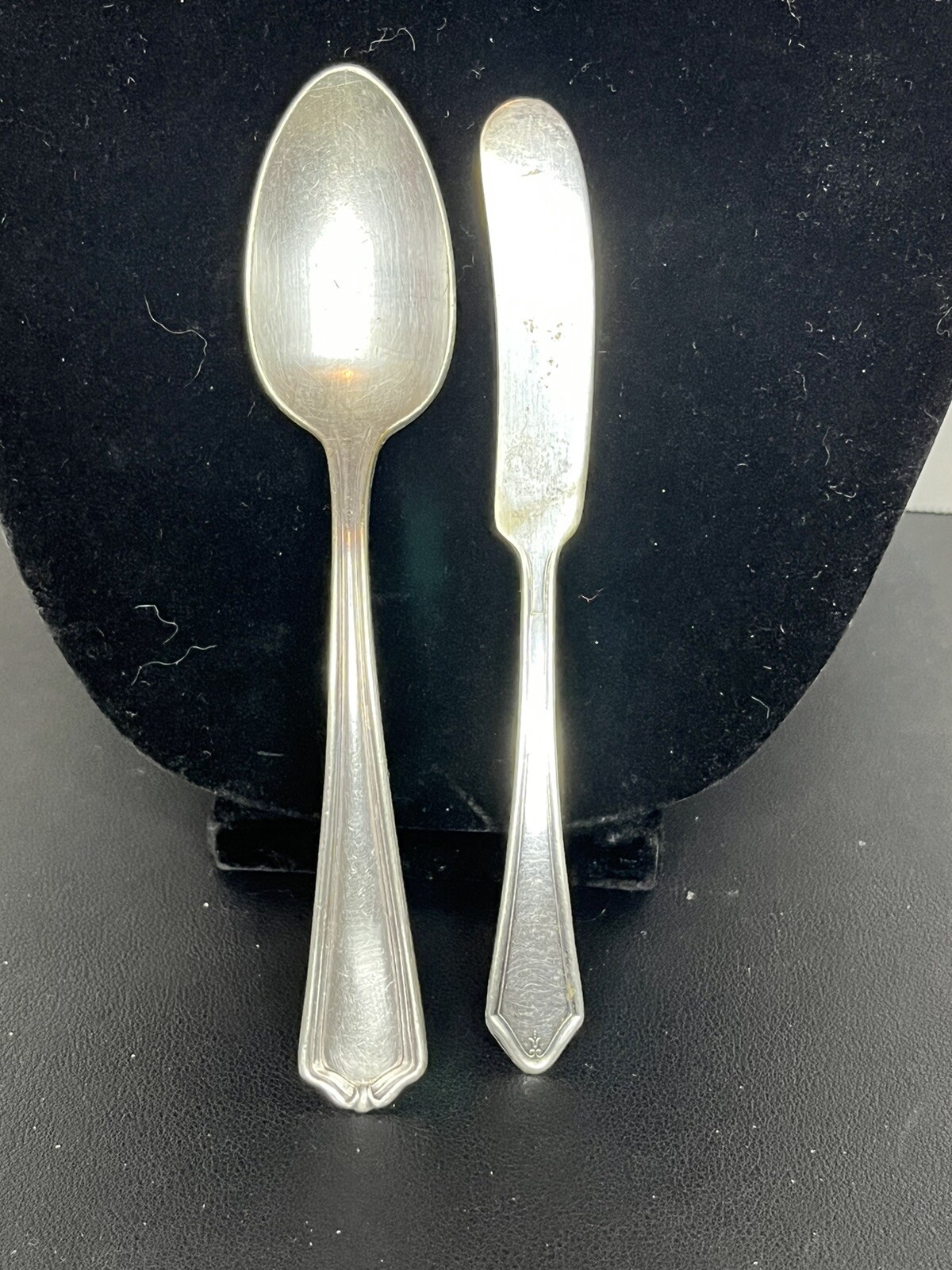 International S. Co., XII, Silver plated Spoon & Unbranded Butter Knife Serving