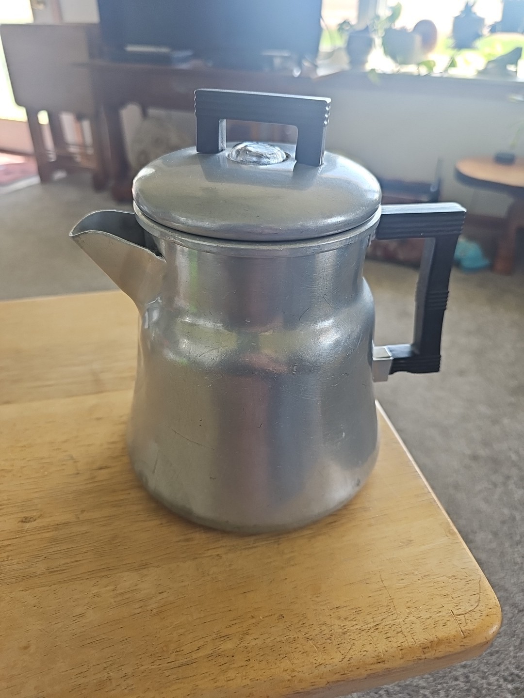 Vtg WEAR-EVER  #3008 Aluminum Percolator Coffee Pot Made in USA Cabin/ Camping.