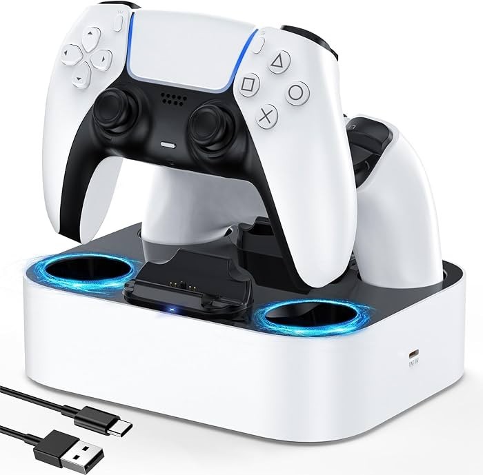 PS5 Controller Charger Station with LED Indicator,Self-Aligning Charging Dock