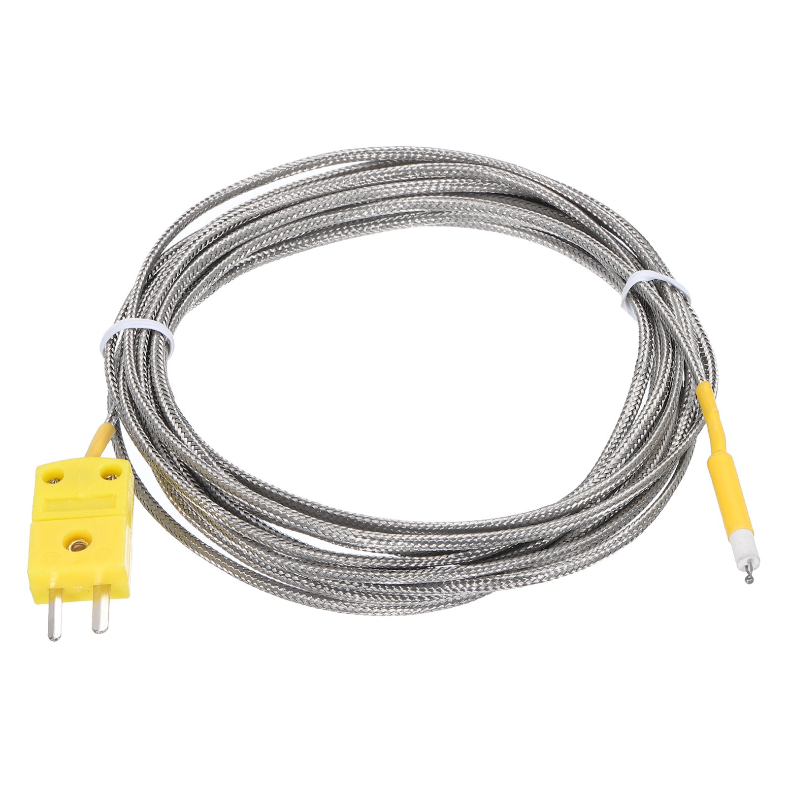 K Type Thermocouple Mini Connector Metal Shielded Wire 13ft -50 to 800°C