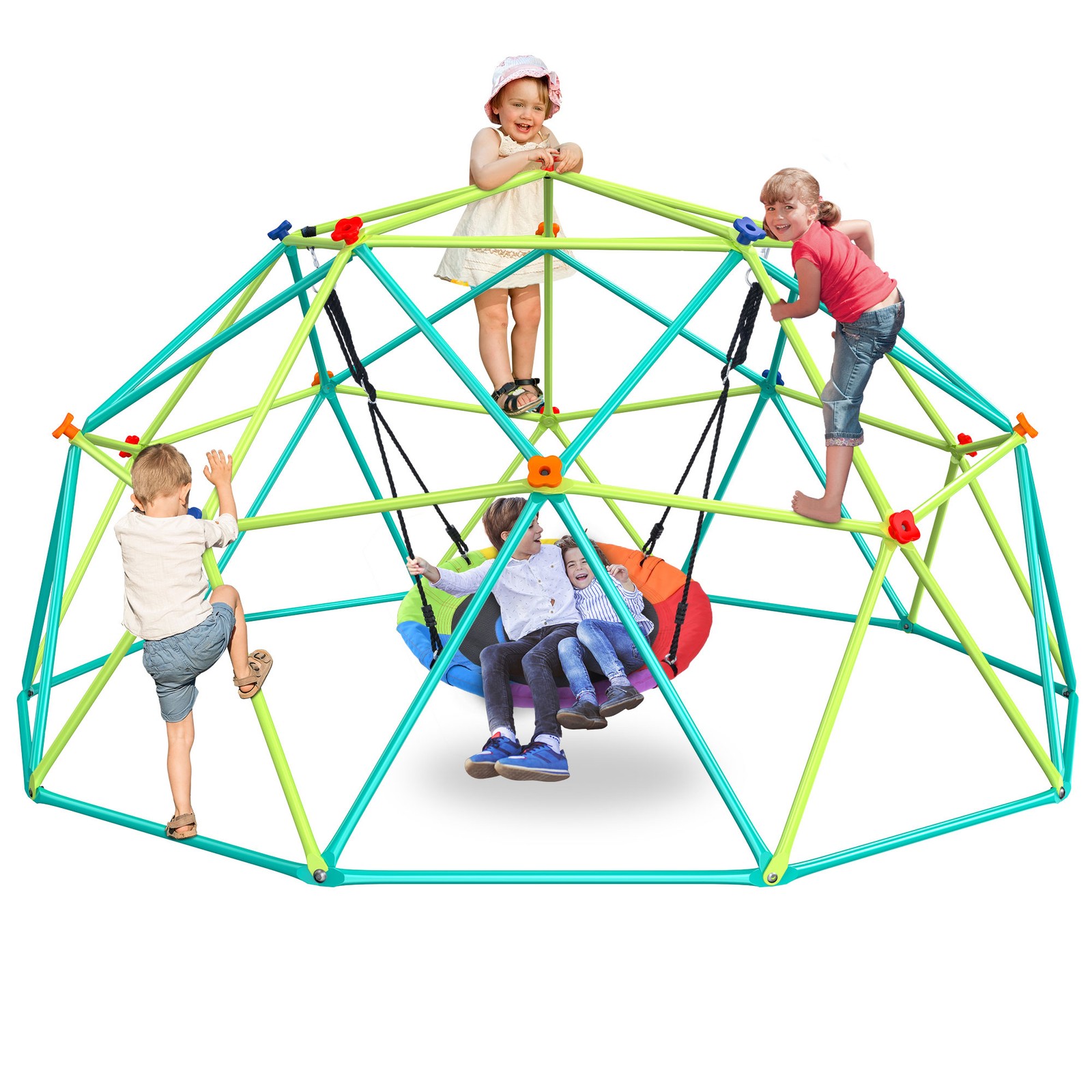 10ft Climbing Dome Swing Set Jungle Gym Dome Climber 800lbs Backyard Lawn Play