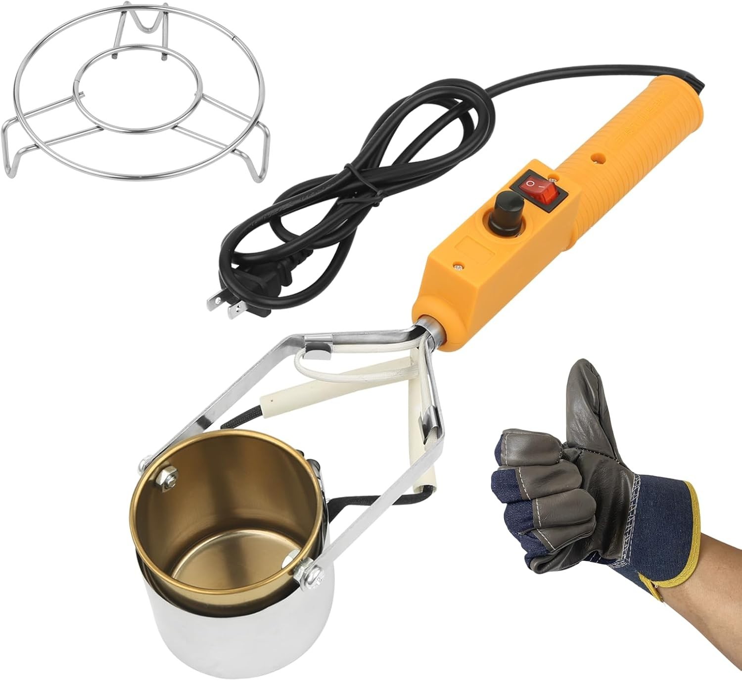 Lead Melting Pot Lead Melting Pot for Fishing & Bullets Molds Kit Electric Mel