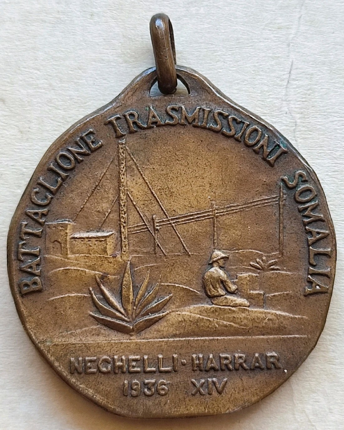 SOMALIA HARAR NEGHELLI ASCARI COLONIAL AFRICA BROADCAST BATTALION MEDAL
