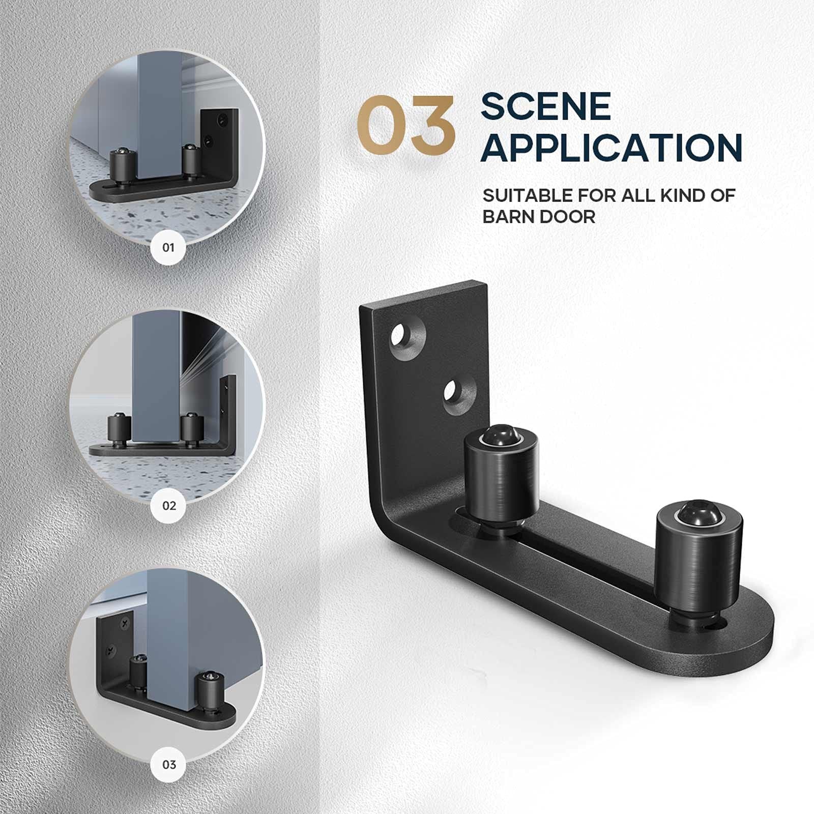 EaseLife 2-Pack Barn Door Floor Guide, Wall Mount, Adjustable Ball Bearings