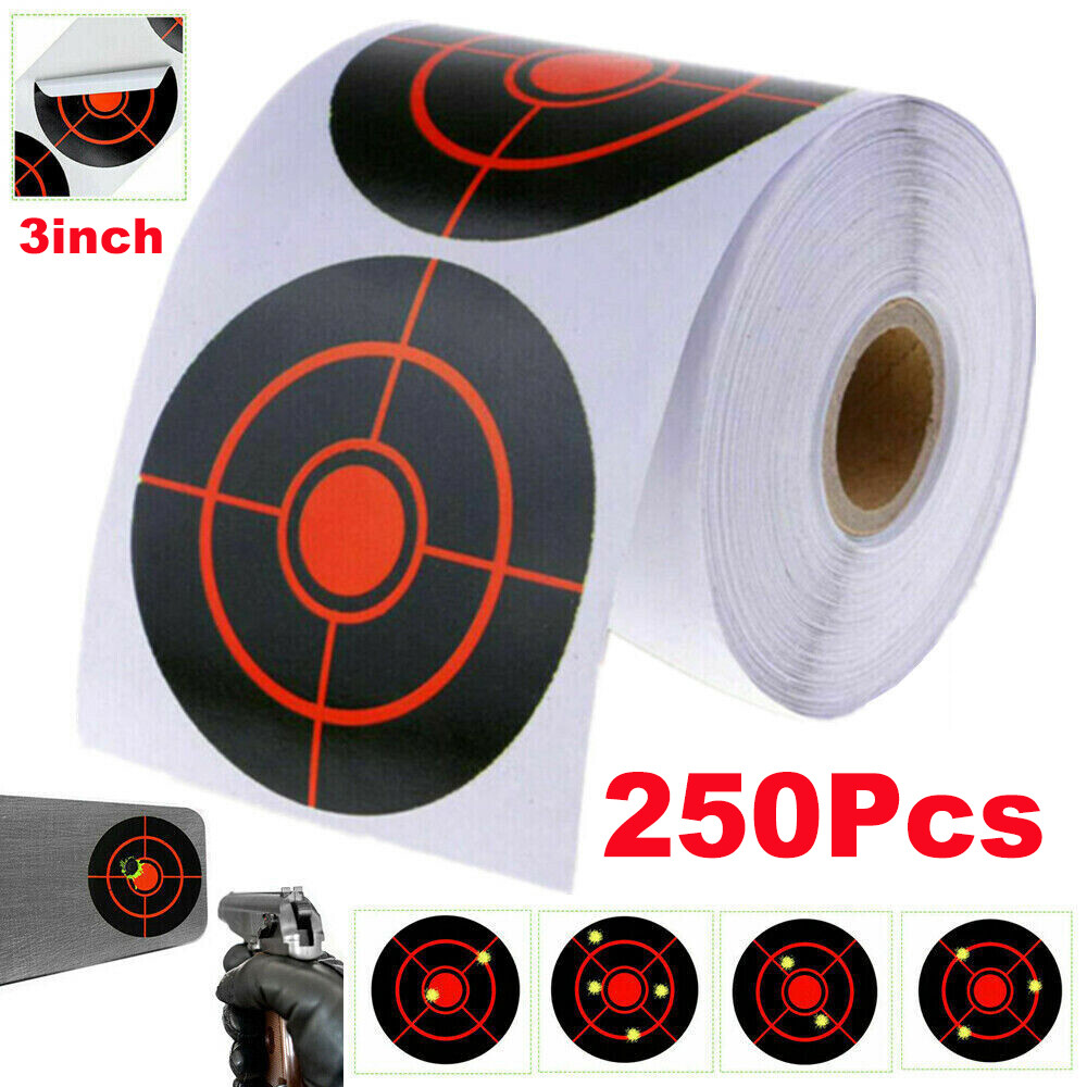 250PCS 3inch Splatter Target Stickers Roll Self Adhesive Paper Reactive Shooting