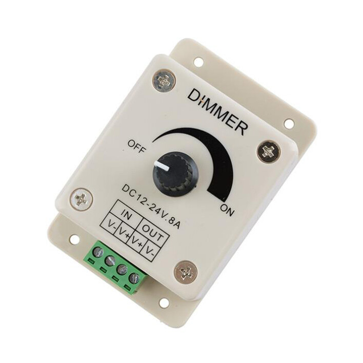 Manual Dimmer Knob Controller 12V-24V 8A For 5630 5050 Single Color LED Light US