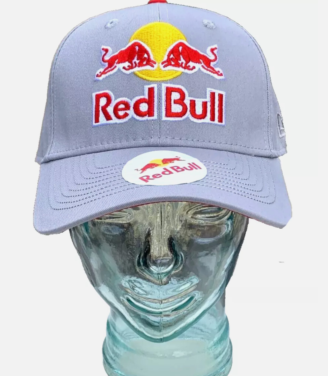 Cloud Gray Baseball Cap w/Red Undervisor. BMX. MotoGP. Motocross. Bike.