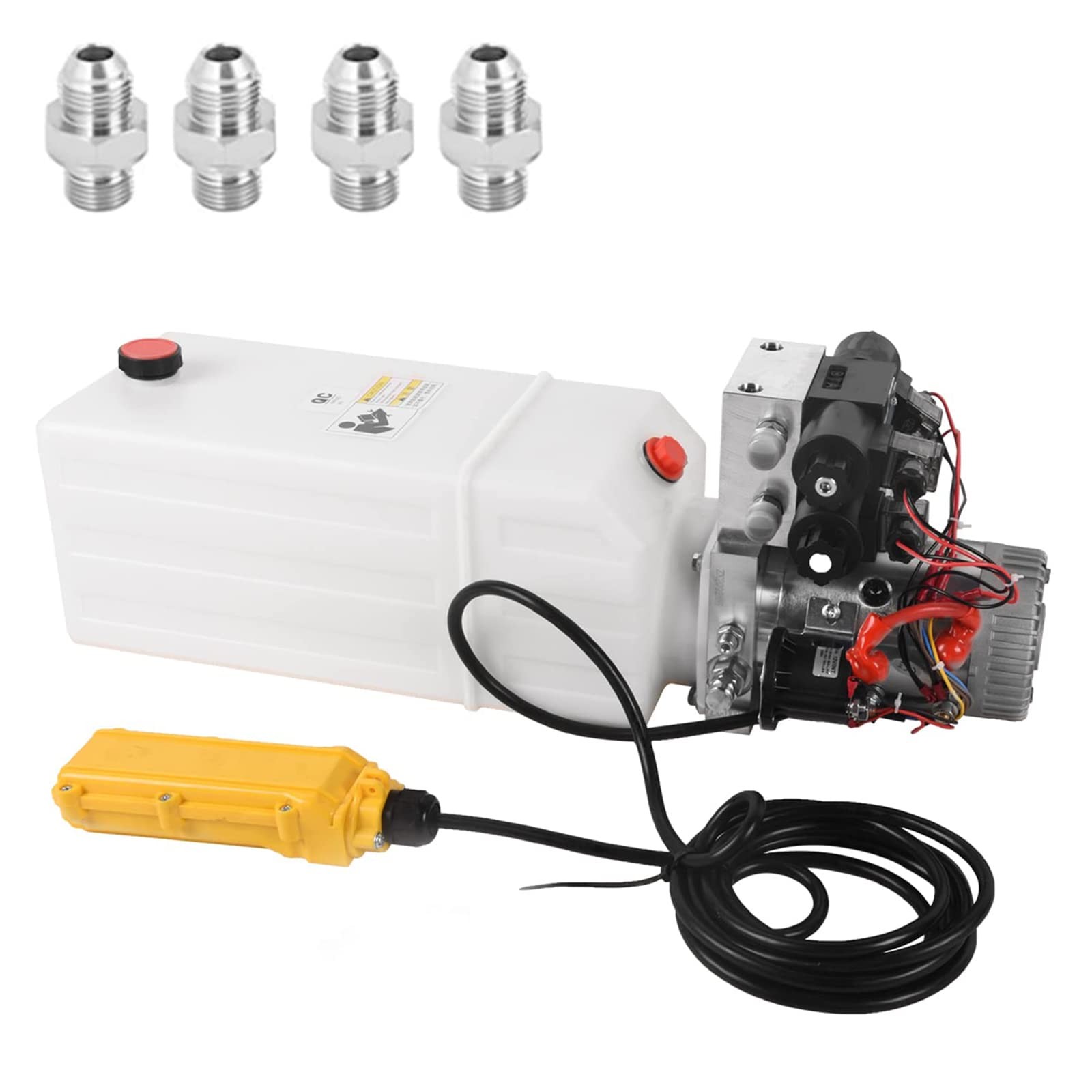 12V DC 8 Quart Hydraulic Pump Double Acting Solenoid with Reservoir