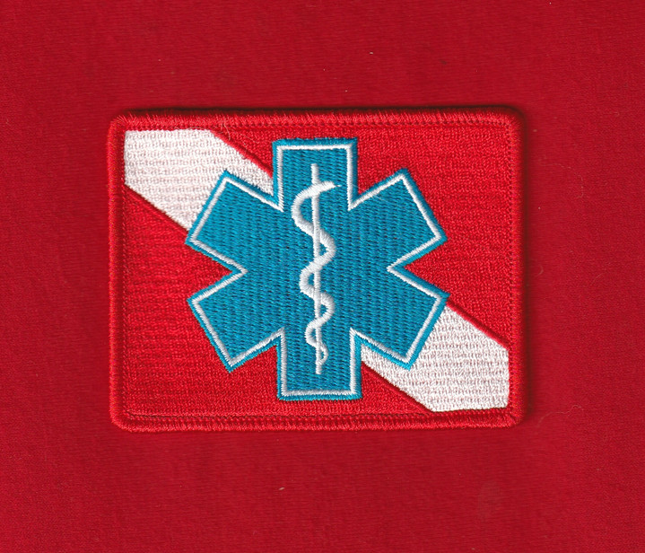 STAR of LIFE Dive Flag Fully Embroidered Iron-on Patch SCUBA Diving Diver Down