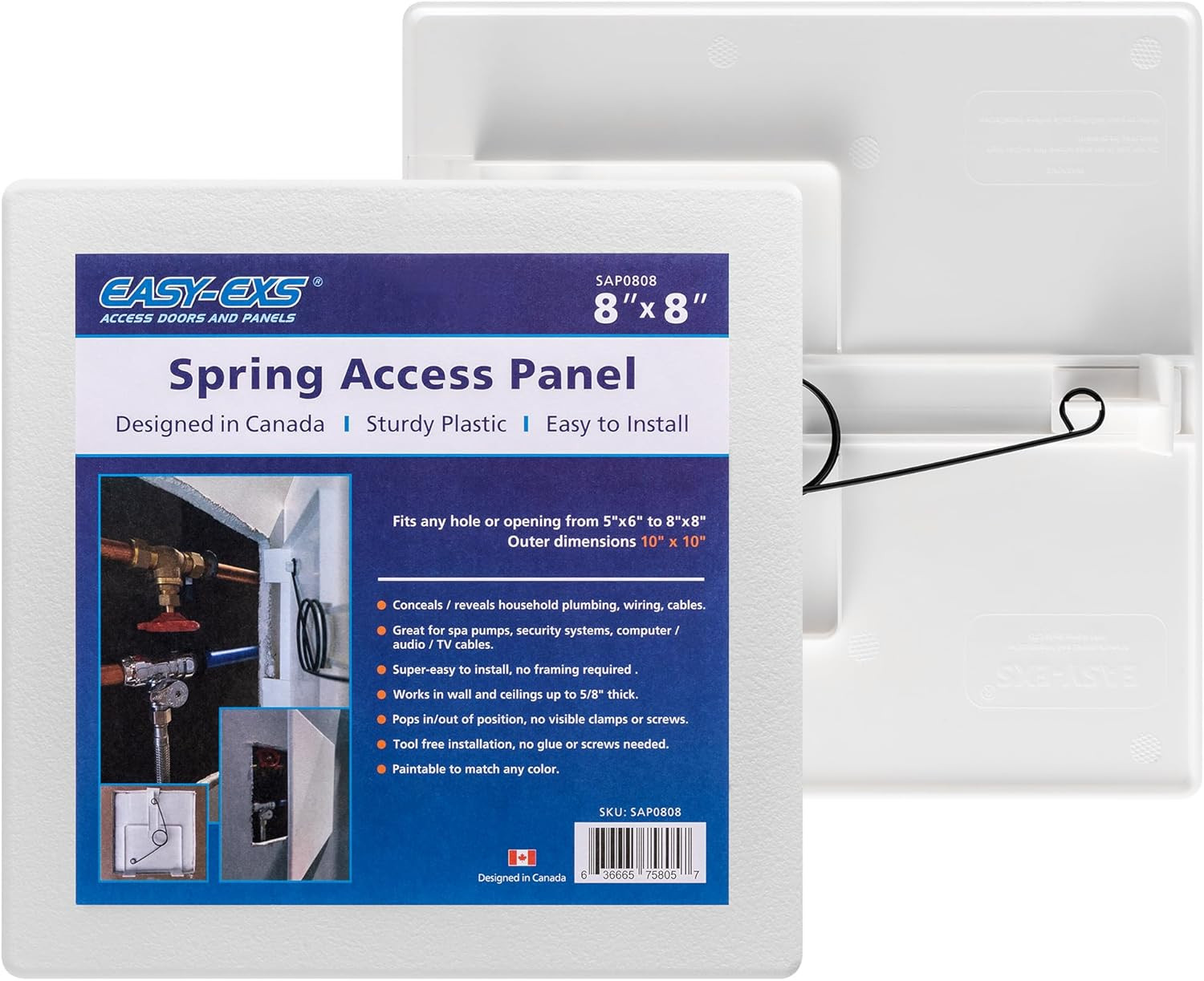 EASY-EXS Access Panels Spring-Fit 8"X8" (External 10"X10") Square