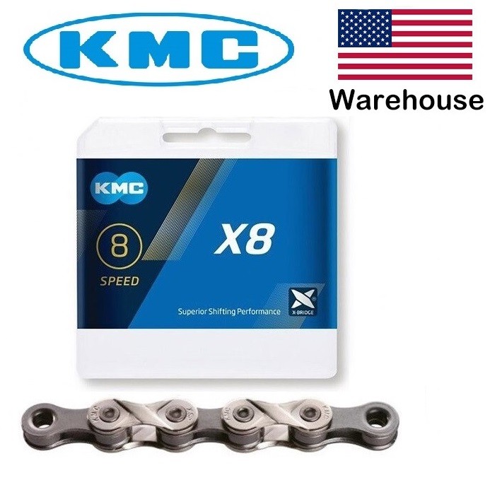 KMC 8 Speed 116 / 118L Bike Chain Stretch-Proof fits Campy SRAM Shimano