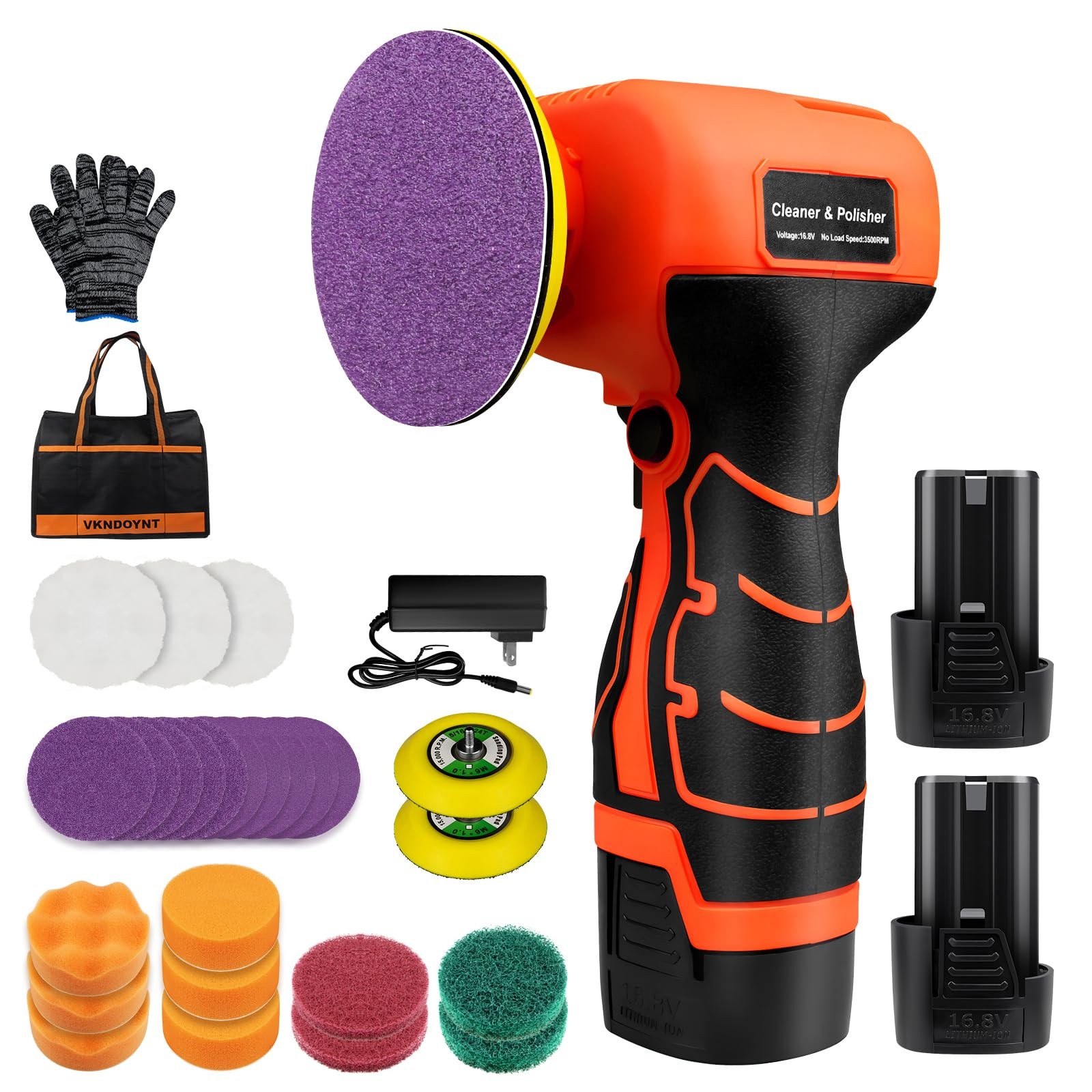 Cordless Sander, 3" Palm Sander with 2Pcs 16.8V 3.0Ah Batteries, 3500RPM Mini...