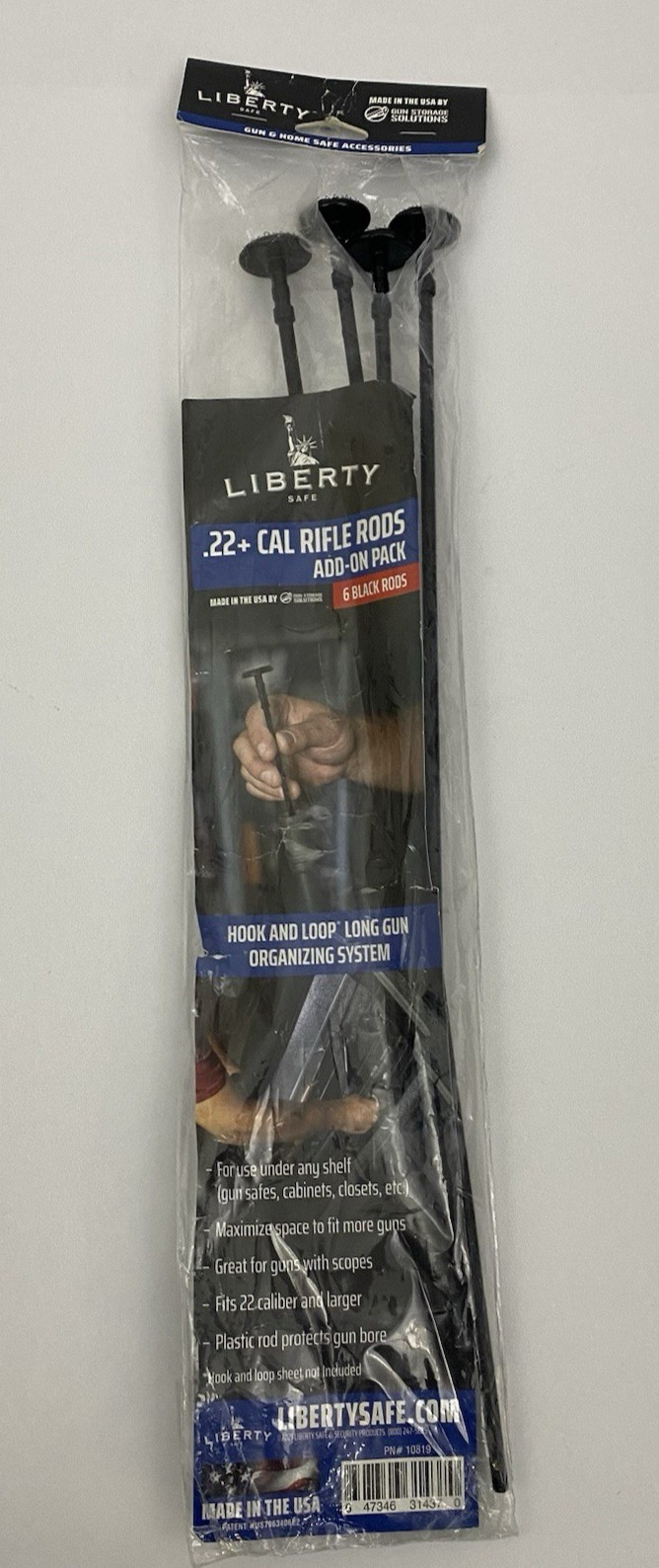 Liberty Safe Rifle Rod Starter Kit PARTIAL PACK 4 Black Rods .22 & UP Accessory