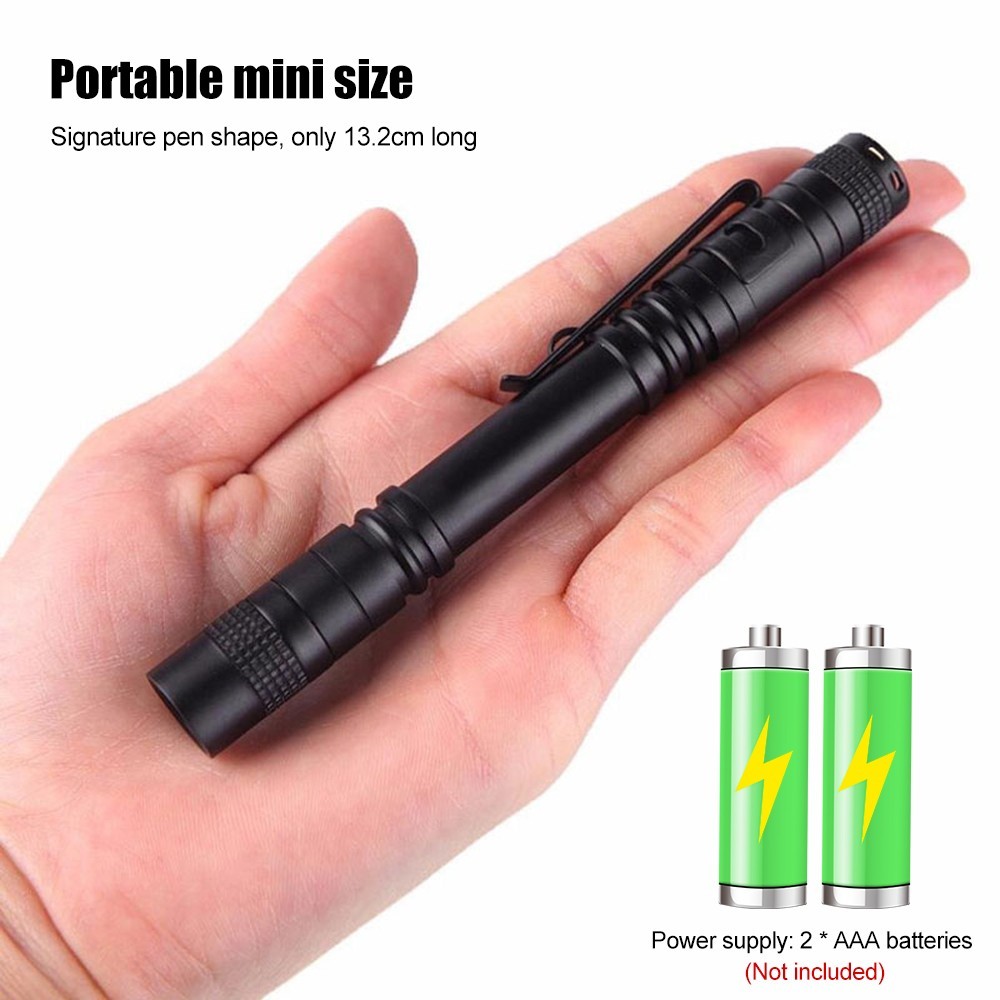 Mini 395nm UV LED Flashlight Light Penlight Black Light Clip Work Light Torch US