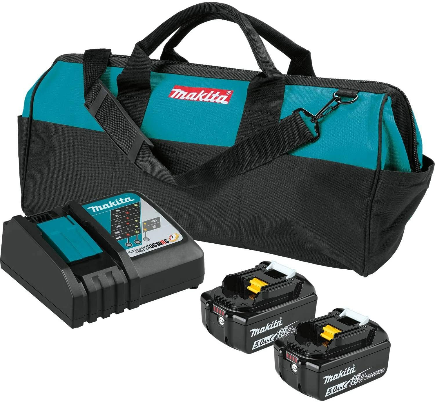 Makita 18V Lith‑Ion Battery and Rapid Charger Starter Pack (5.0AH) BL1850BDC2X