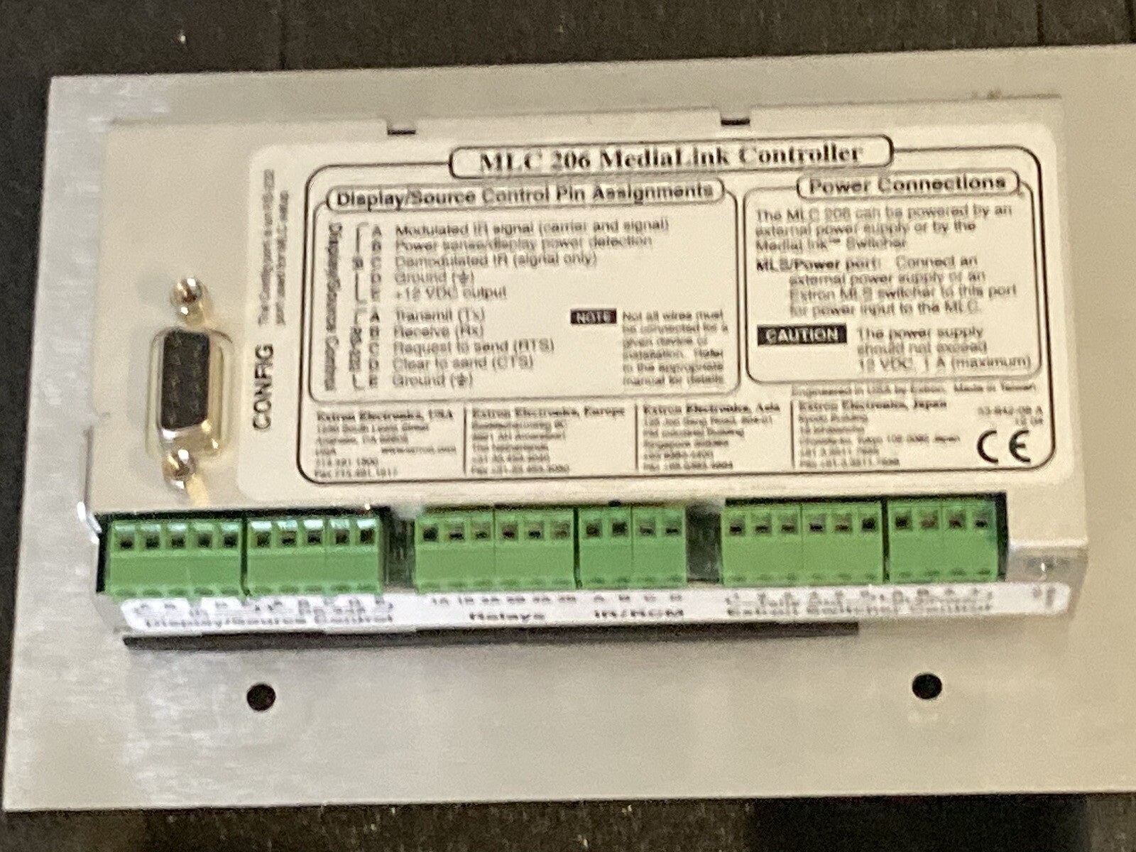 Extron MLC 206 Black Media Link Controller 60-385-02 NOS with Software