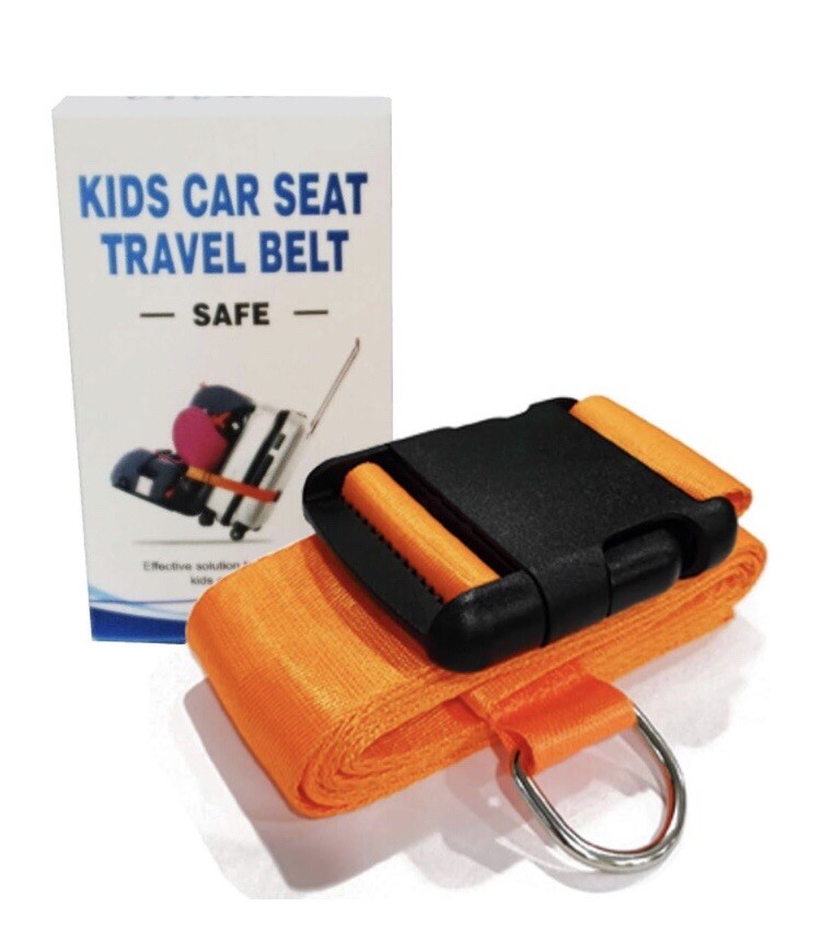 Kids Car Seat Travel Belt Strap (to Suitcase) Length 68”, Orange