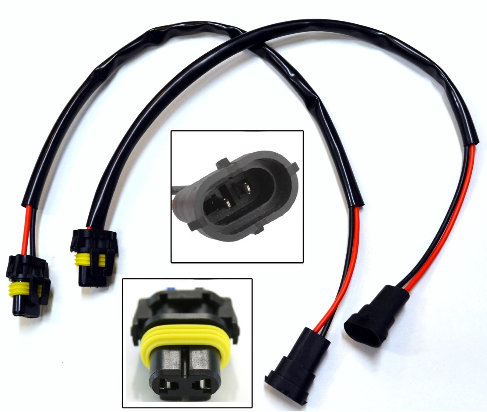 Conversion Wire H8 to 9006 Two Harness Fog Light Bulb Plug Socket Connector