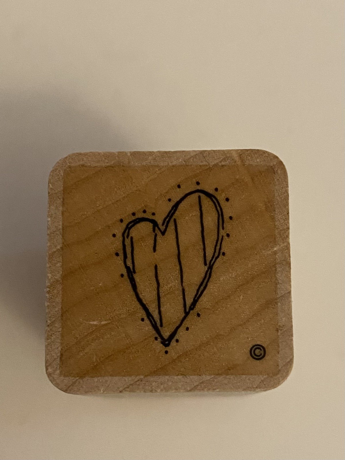 New DOTS Heart Wood Mounted Rubber Stamp RS83