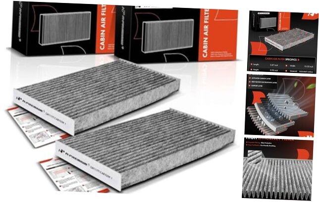 2-PC Cabin Air Filter with Activated Carbon Compatible with Nissan Sentra
