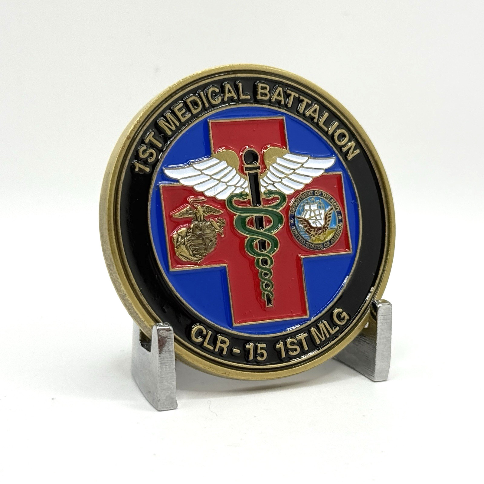 CHALLENGE COIN - USMC 1st Medical Battalion "Cheaters of Death" CLR-15 1st MLG