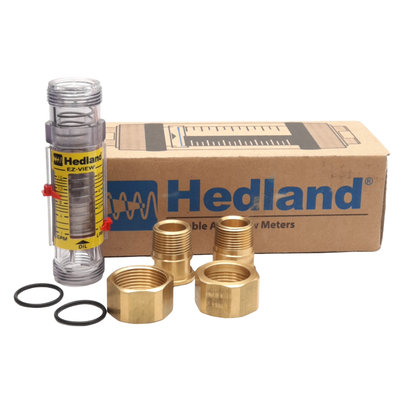Hedland H625-116 EZ-View Oil Flow Meter, 3/4in NPTF Male, 1-16GPM, 325PSI