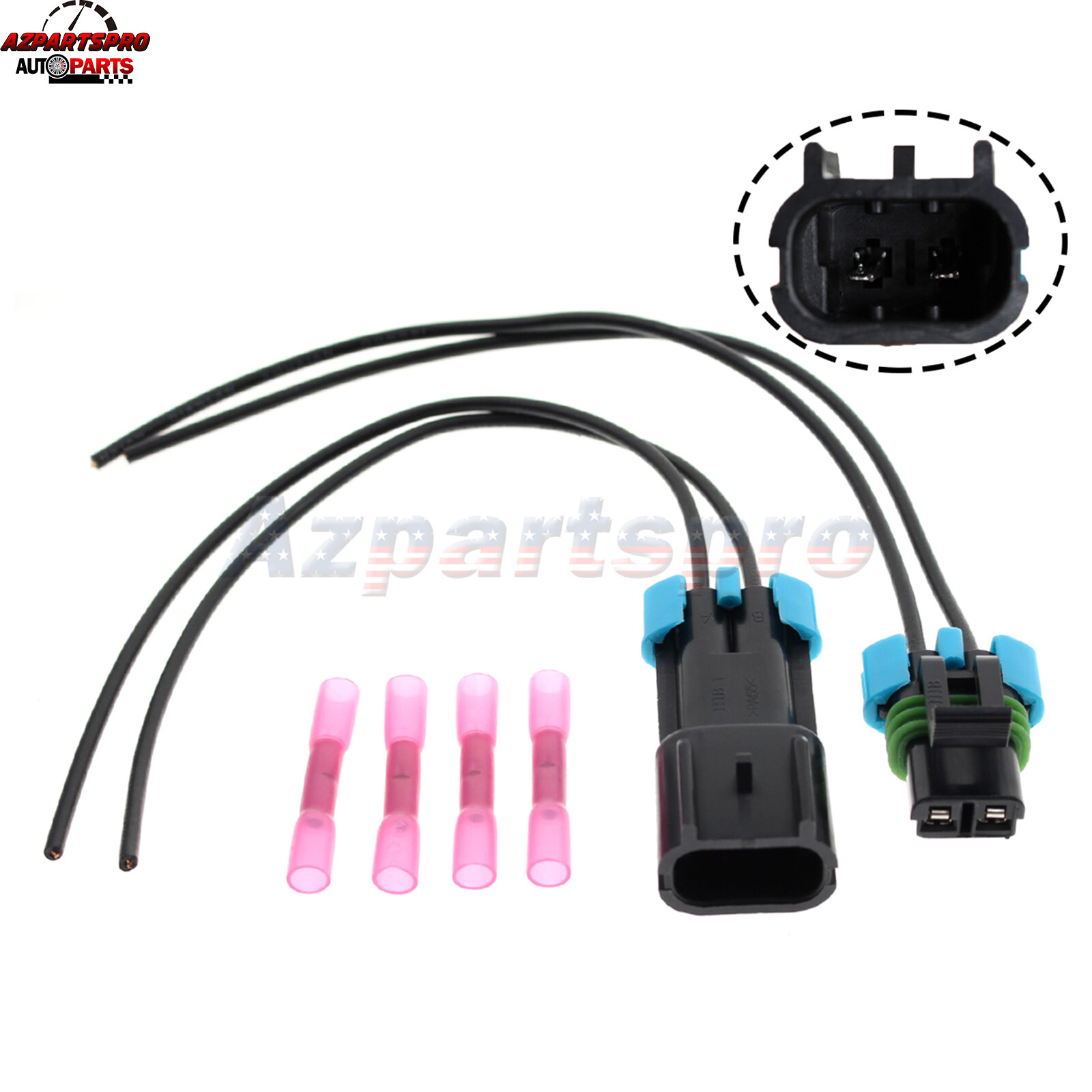 2 Terminal Connector with 12" 10 Gauge Wire Repair kit For SaltDogg Spreader Sal