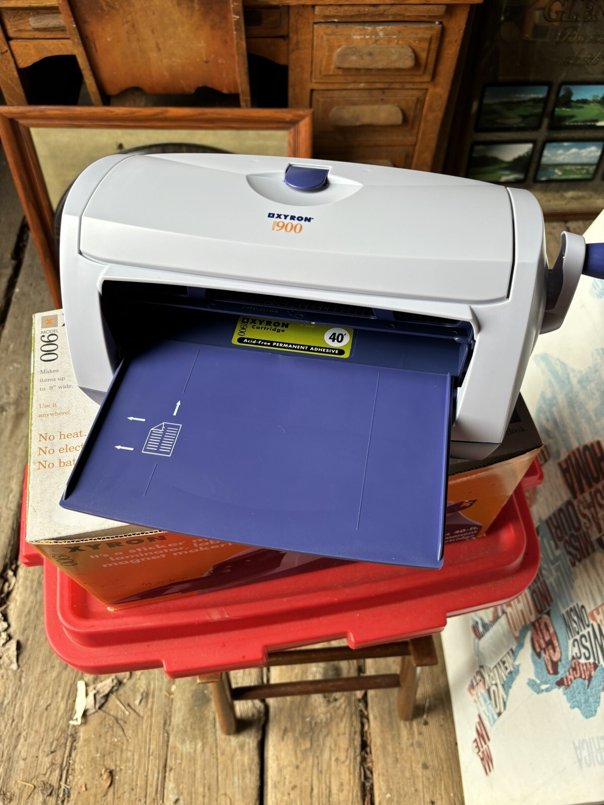 XYRON Model 900 Laminating Machine Sticker Label Maker Box Ex++