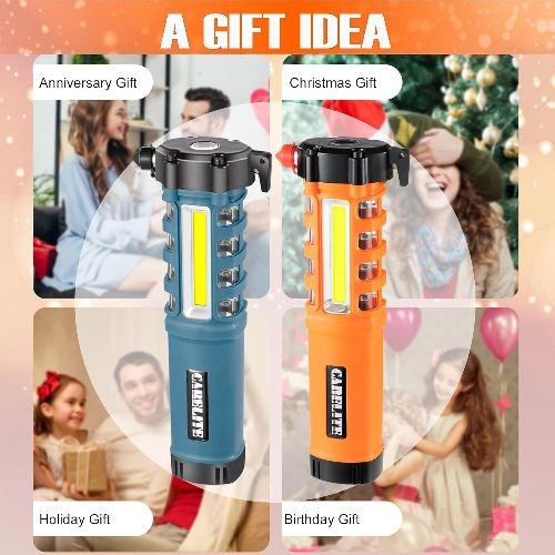 Multi-Function Emergency Car Flashlight, Essential Car Escape Tool, Life Orange