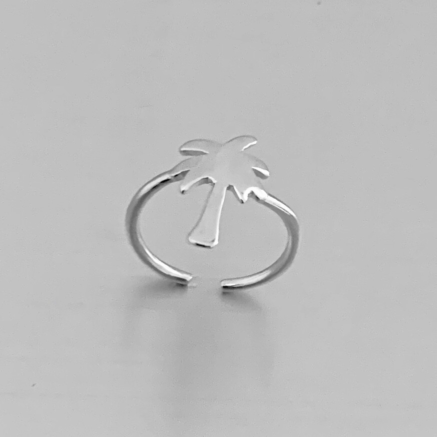 Sterling Silver Palm Tree Toe Ring, Silver Rings, Leaf Ring, Tree of Life Ring