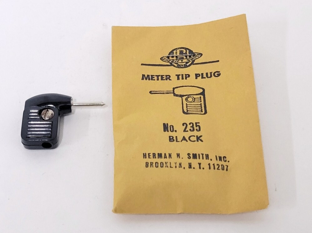 12X H. H. Smith 235 Phone Tip Plugs  -  Black - right angle