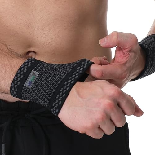 Wrist Band - Light, Elastic, Men, Women, Right or Left Small (1 Pair) Black
