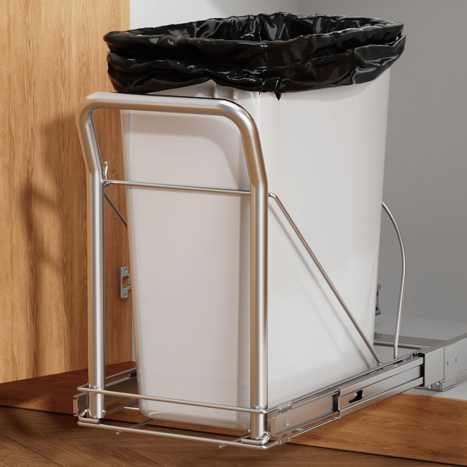 Pull Out Trash Can Under Cabinet with Soft-Close Slides，Heavy Duty Slide Out ...