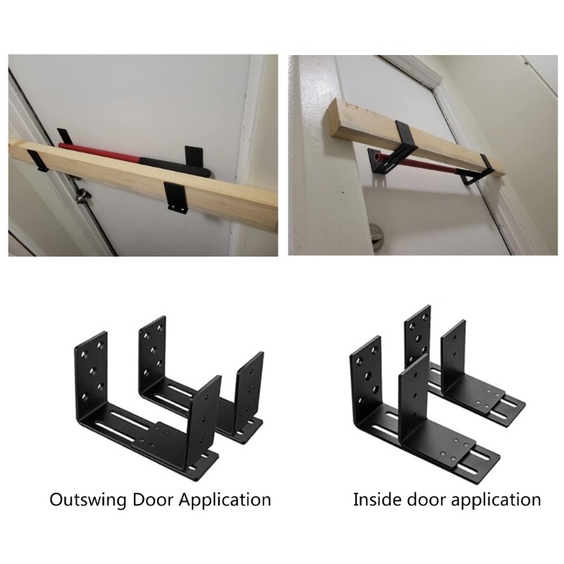 Durable Door Support Bracket Adjustable Door Barricades Bracket set for Outswing