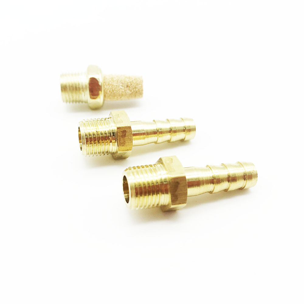 Brass Fitting Muffler Pneumatic Connectors For MAC Boost Control Solenoid Valve